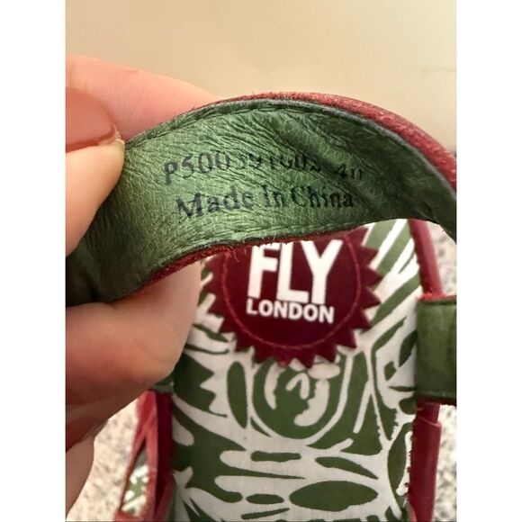 Fly London Red Wedge Sandals with Slingback Design Womens Size 40 - Picture 5 of 6